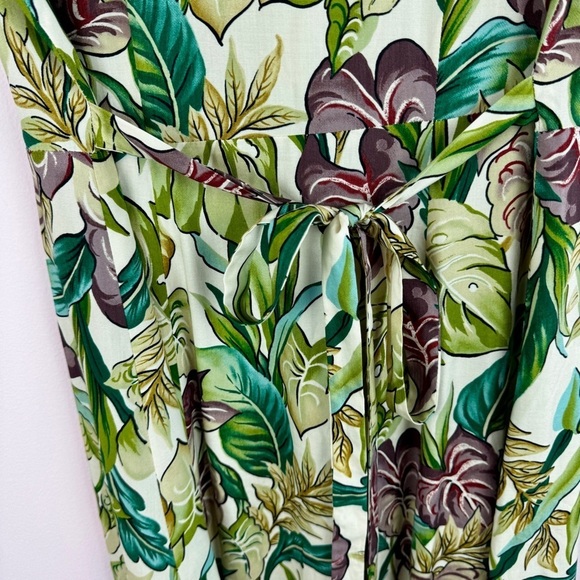 Tori Richard Vintage Palm Print Dress size L Honolulu made in Hawaii green - Picture 6 of 8